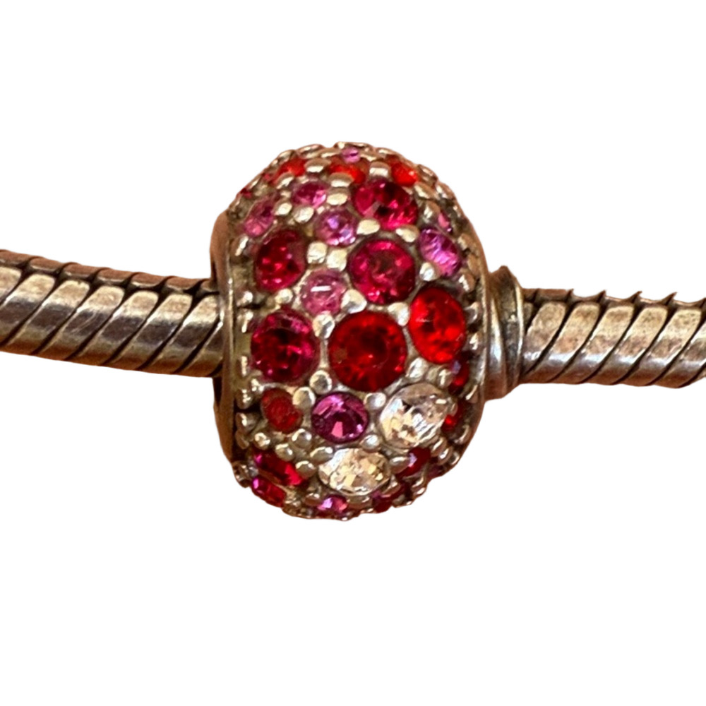 Chamilia Kalediscope 925 Sterling Silver Bead Charm Pink Red